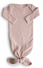 Load image into Gallery viewer, Ribbed Knotted Baby Gown | Blush
