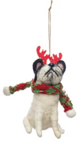 Load image into Gallery viewer, Wool Dog in Holiday Outfit Ornament | 4 Styles

