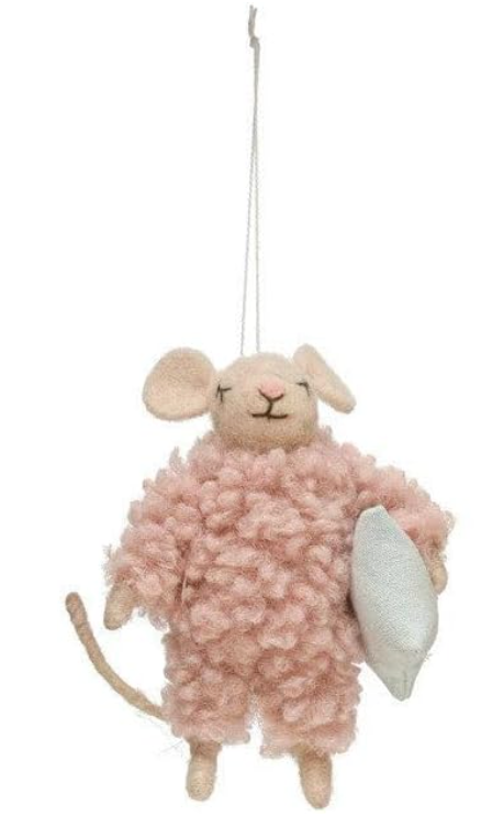 Wool Mouse in Pajamas Ornament | 2 Styles