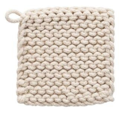 Cotton Crocheted Pot Holder | 4 Colors