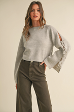 Load image into Gallery viewer, Ribbon Tie Detail Sweater | Grey
