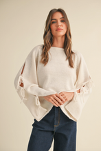 Load image into Gallery viewer, Ribbon Tie Detail Sweater | Cream
