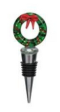 Load image into Gallery viewer, Hand-Painted Holiday Icon Glass Wine Stopper | 8 Styles
