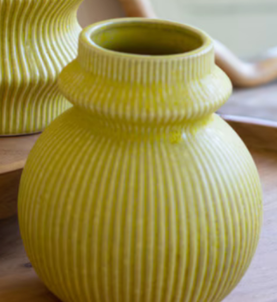 Chartreuse Ceramic Vases | 3 Sizes