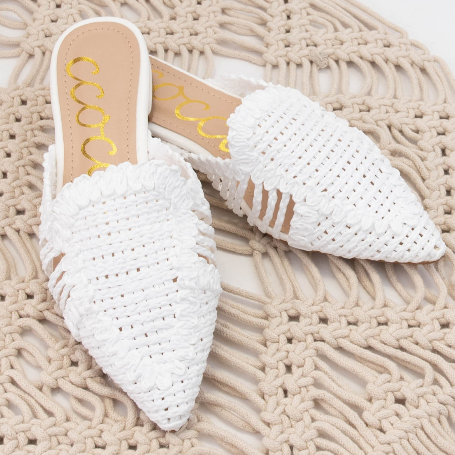 Woven Pointed Toe Mule