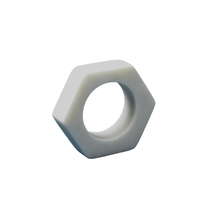 White Marble Hexagon Napkin Ring