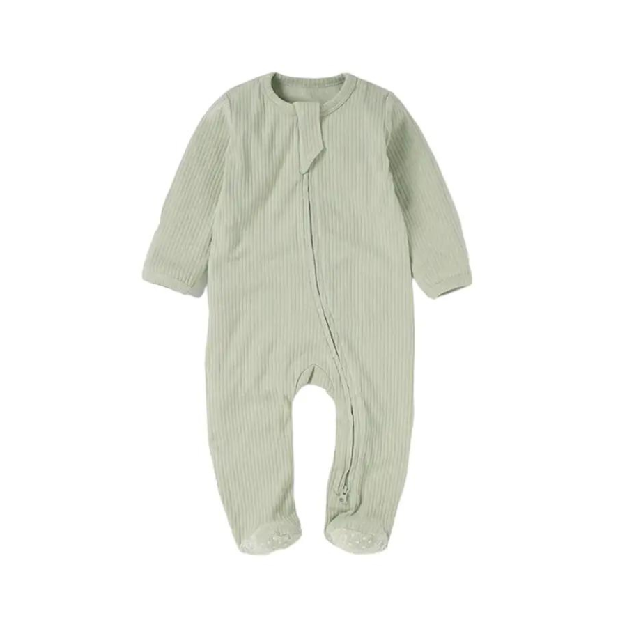 Organic Cotton Sleeper | Sage | 0-3 mo