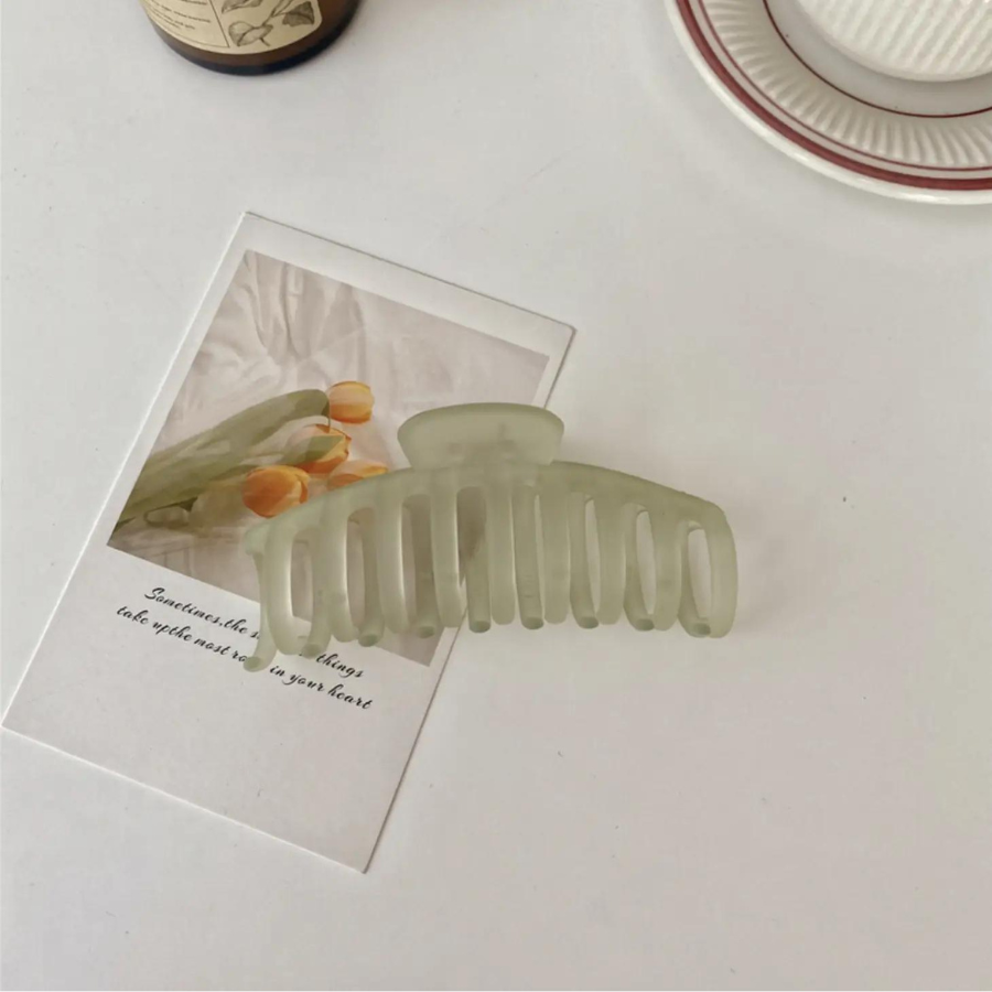Frosted Hair Clip | Olive