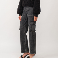 Load image into Gallery viewer, Taylor Cargo Pant | Black Denim
