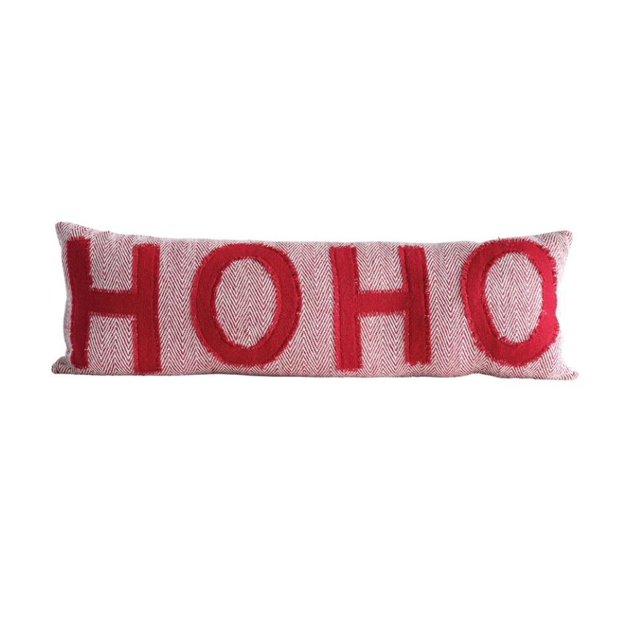 Ho Ho Lumbar Pillow | Red