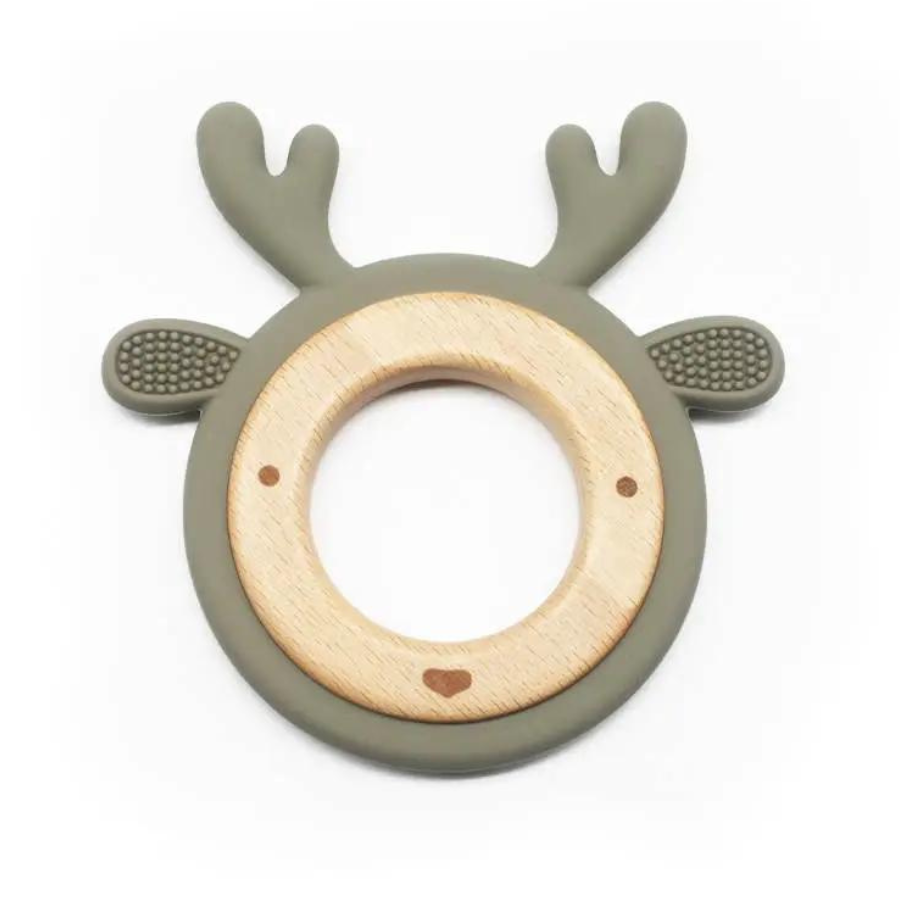 Reindeer Teether | Olive