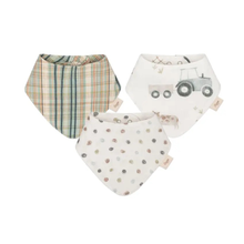 Load image into Gallery viewer, Charlie 3 Piece Bib Set | Farmhouse Tractor
