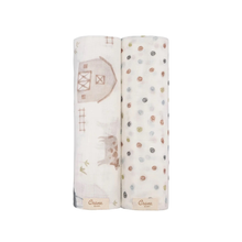 Load image into Gallery viewer, Charlie Swaddle Set | Farmhouse Tractor/Dot
