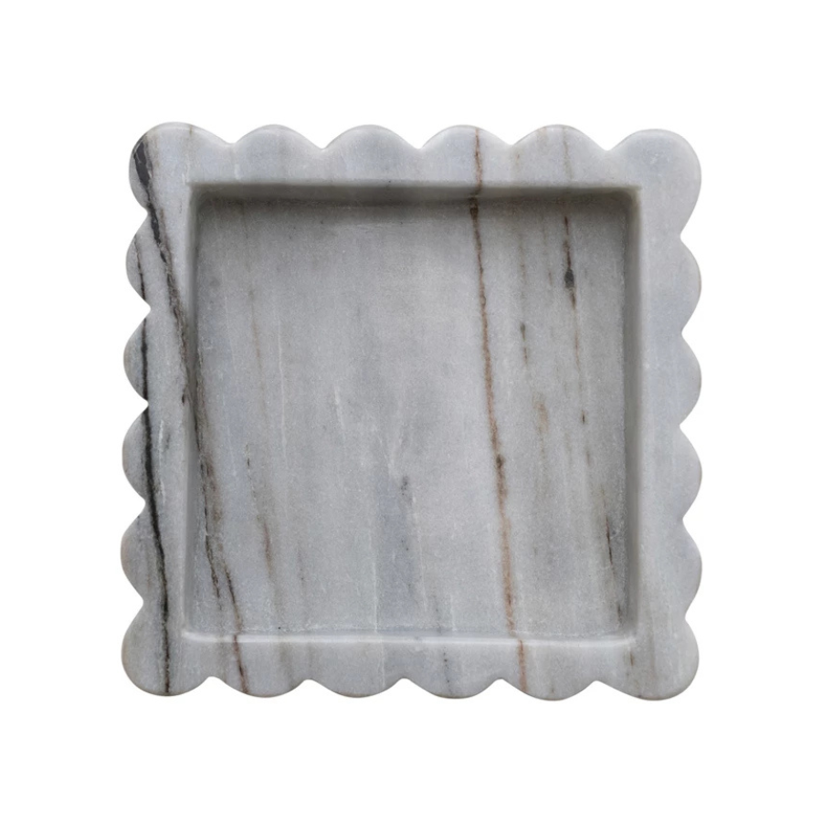 Marble Scalloped Tray