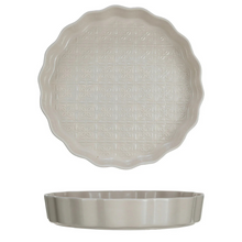 Load image into Gallery viewer, Ivory Fluted Embossed Stoneware Pie Dish
