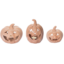 Load image into Gallery viewer, Terracotta Pumpkin Candle Holder | 3 Sizes
