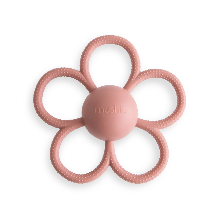 Daisy Rattle Teether | Dusty Rose