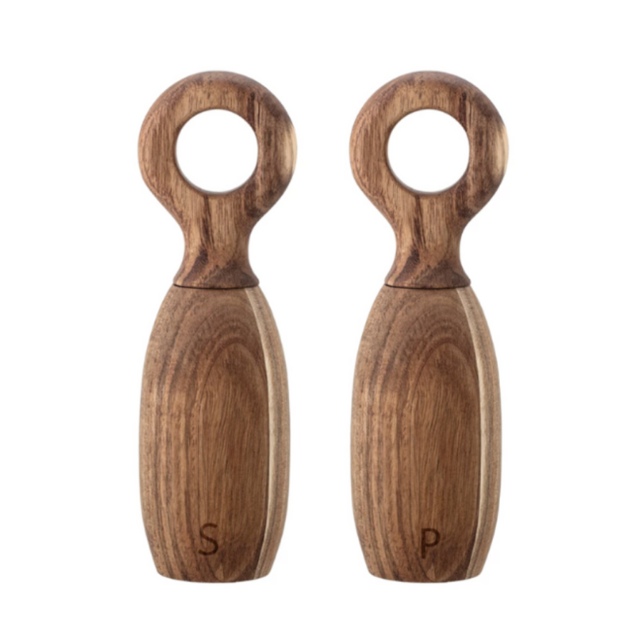 Acacia Wood Salt + Pepper Mills | Set of 2