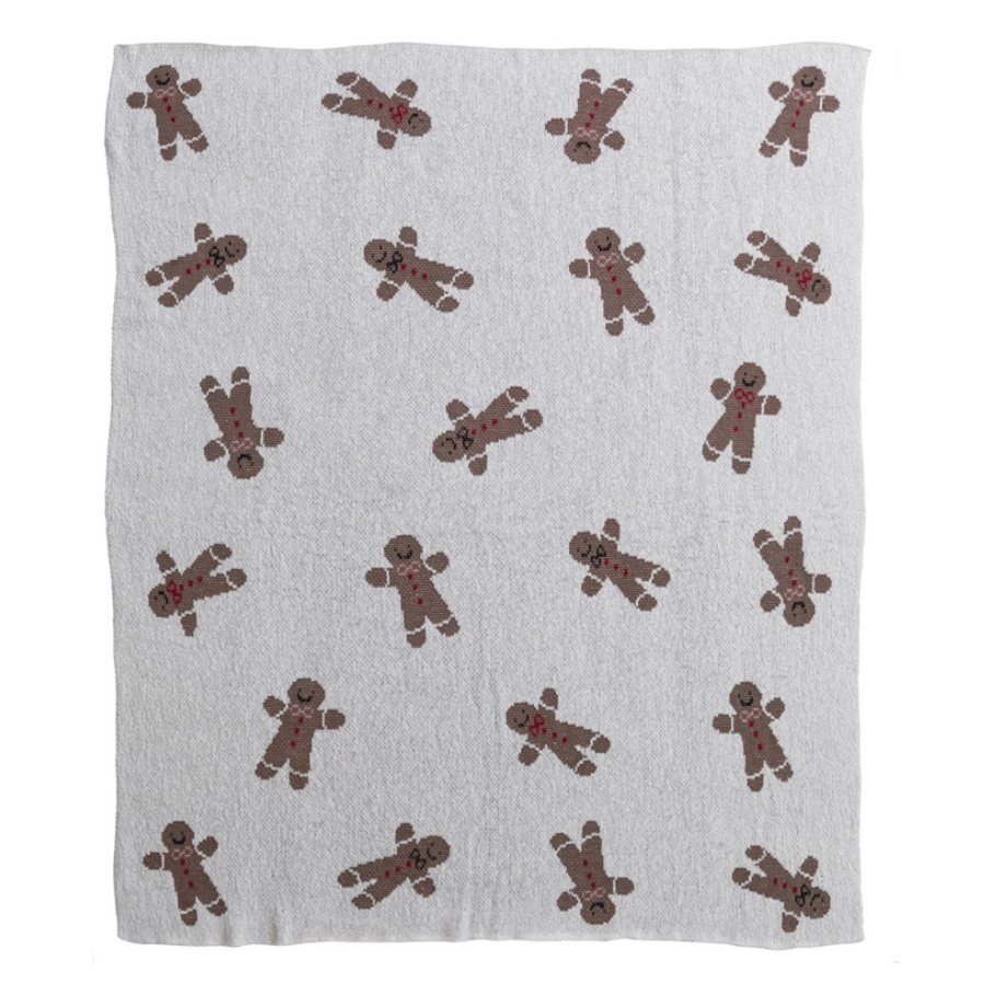 Gingerbread Knit Throw 60