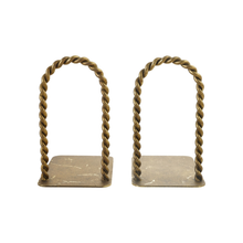 Load image into Gallery viewer, Twisted Metal Arched Bookends | Set of 2
