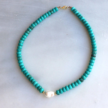 Load image into Gallery viewer, Scout Turquoise + Pearl Necklace
