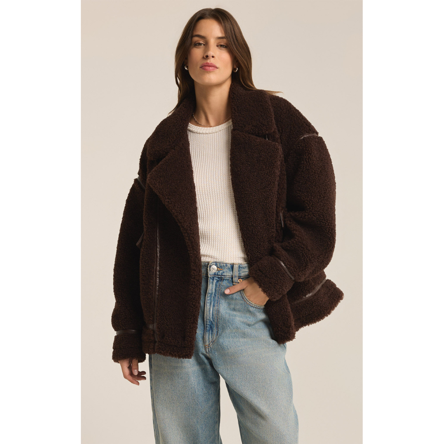 Ari Sherpa Coat | Dark Chocolate