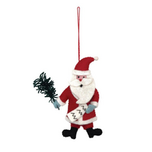 Load image into Gallery viewer, Wool Felt Santa Ornament
