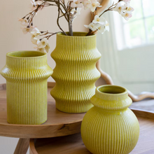 Load image into Gallery viewer, Chartreuse Ceramic Vases | 3 Sizes
