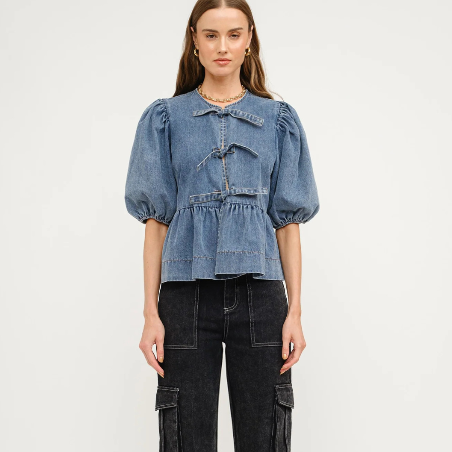 The Norah Denim Blouse