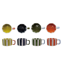 Load image into Gallery viewer, Hand-Painted Striped Mug | 4 Colors
