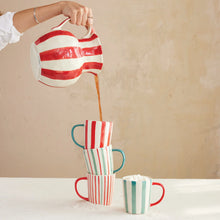 Load image into Gallery viewer, Stoneware Striped Pitcher
