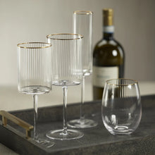 Load image into Gallery viewer, Gold Rim Wine Glass

