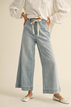 Load image into Gallery viewer, Washed Denim w/Tie Front Pants
