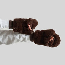Load image into Gallery viewer, Faux Fur Mittens | Chocolate
