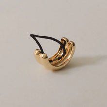 Load image into Gallery viewer, Wide Double Arch Metal Ponytail Hair Tie | Gold
