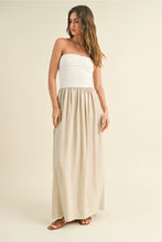 Load image into Gallery viewer, Linen + Ribbed Combo Dress | Ivory
