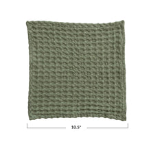 Load image into Gallery viewer, Waffle Weave Dish Cloths | Green | Set of 3
