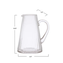 Load image into Gallery viewer, 60 oz. Ribbed Glass Pitcher
