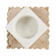 Load image into Gallery viewer, Marble + Travertine Tealight Holder
