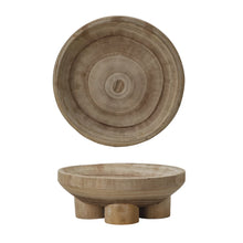 Load image into Gallery viewer, Paulownia Wood Footed Bowl
