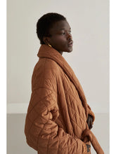 Load image into Gallery viewer, Adeline Quilted Puffer Wrap Coat | Khaki
