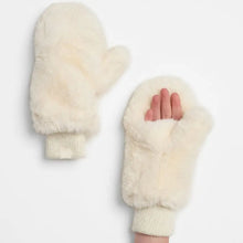 Load image into Gallery viewer, Faux Fur Mittens | Ivory
