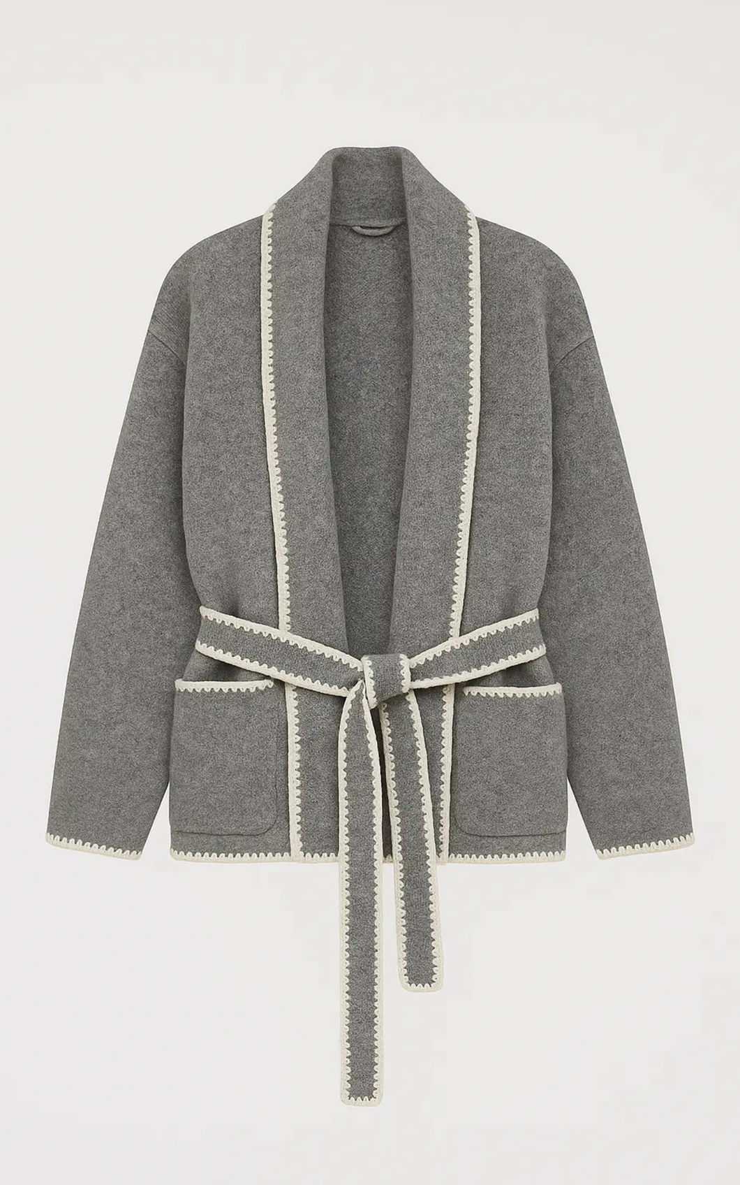 Whipstitch Cardigan | Heather Grey