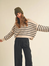 Load image into Gallery viewer, Striped Mock Neck Sweater
