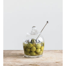 Load image into Gallery viewer, Glass Olive Jar
