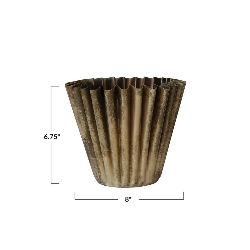 Fluted Brass Planter | 2 Sizes
