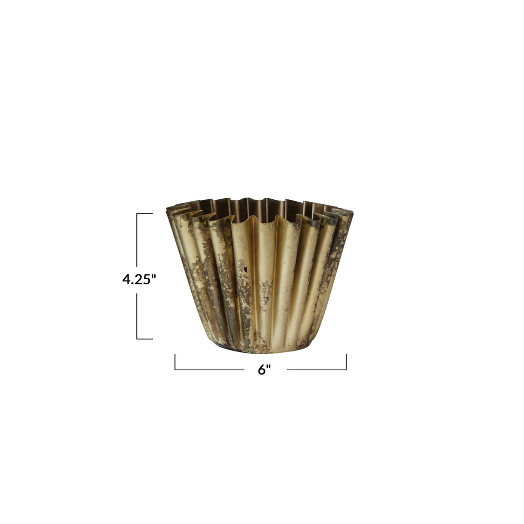 Fluted Brass Planter | 2 Sizes