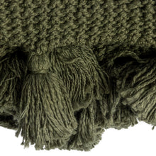 Load image into Gallery viewer, Cotton Knit Throw | Olive Green
