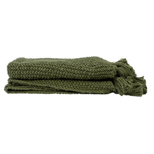 Load image into Gallery viewer, Cotton Knit Throw | Olive Green
