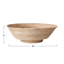 Load image into Gallery viewer, Hand-Woven Rattan Footed Bowl
